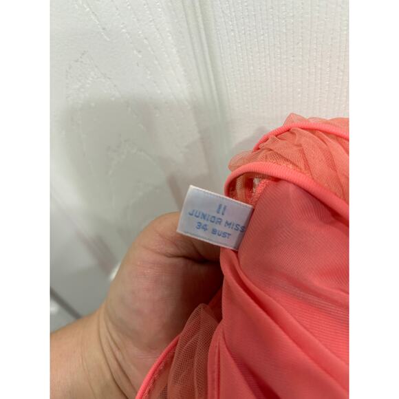 Vintage Carter's Du Pont Nylon Night Gown Slip Pink size XS Sleepwear Ruffles - Picture 6 of 6